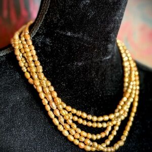 5 Strand Vintage Cultured Pearl Beaded Necklace